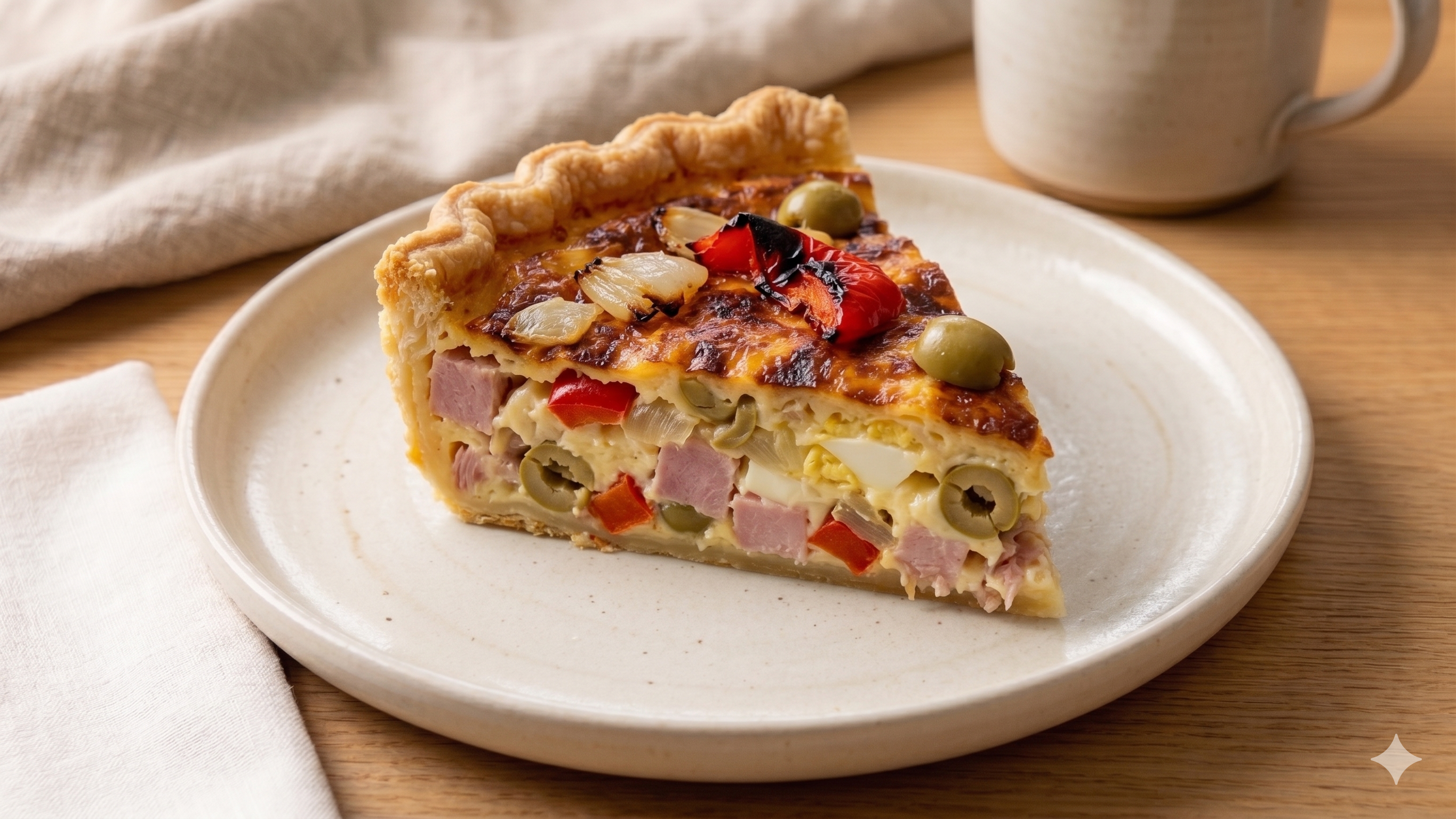 Tarta de jamón y queso